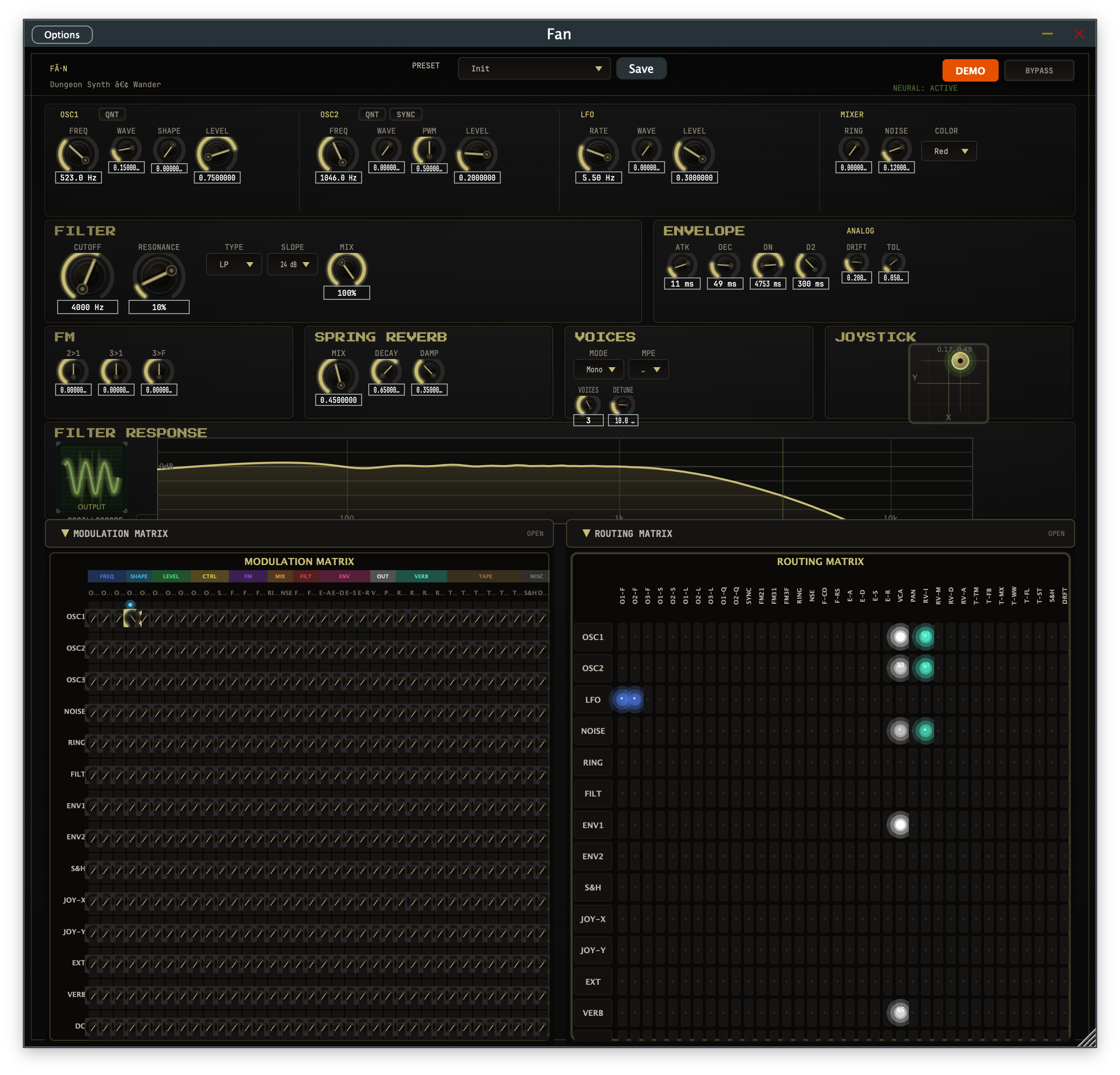 MLEMS Synthi Filter plugin UI